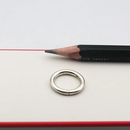 Solid 925 Sterling Silver Spring Ring Round Snap Clip Hooks DIY  Split Rings Small Clamp Clasp for Jewelry Making