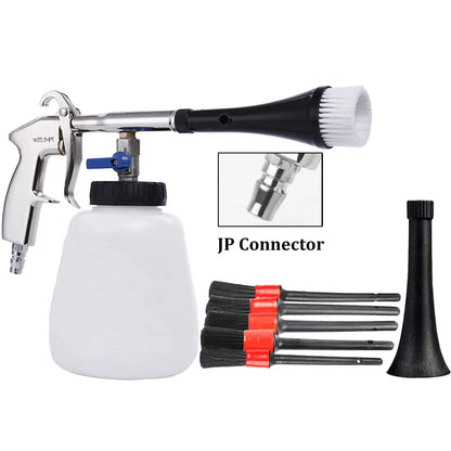 Escova de Detalhes para Lavadora de Alta Pressão Tornado, Pistola de Limpeza Profunda para Interior de Carro com Escova, Acionada a Ar, Conector Europeu