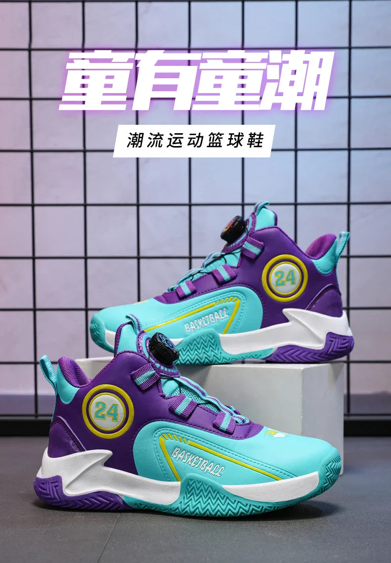 High Quality Children's Basketball Shoes Comfortable Kids Shoes Colorful Sneakers For Boy