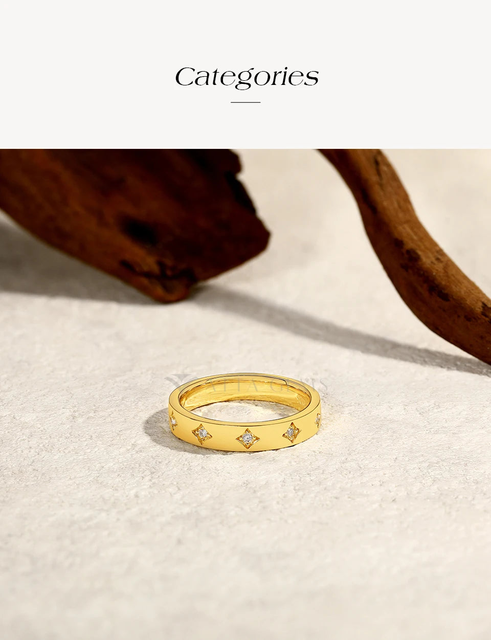 Round Cut Moissanite Rings Star Design for Women 925 Sterling Silver Ring Yellow Gold Plated Classic Engagement Jewelry
