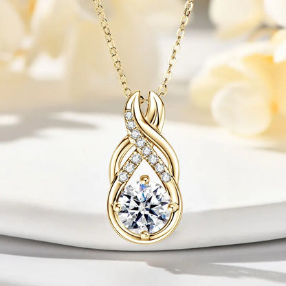 6.0CTW 8MM VVS1 Moissanite Jewelry Set 925 Silver Infinity Pendant Necklace Drop Hoop Earrings Sets for Women Gifts