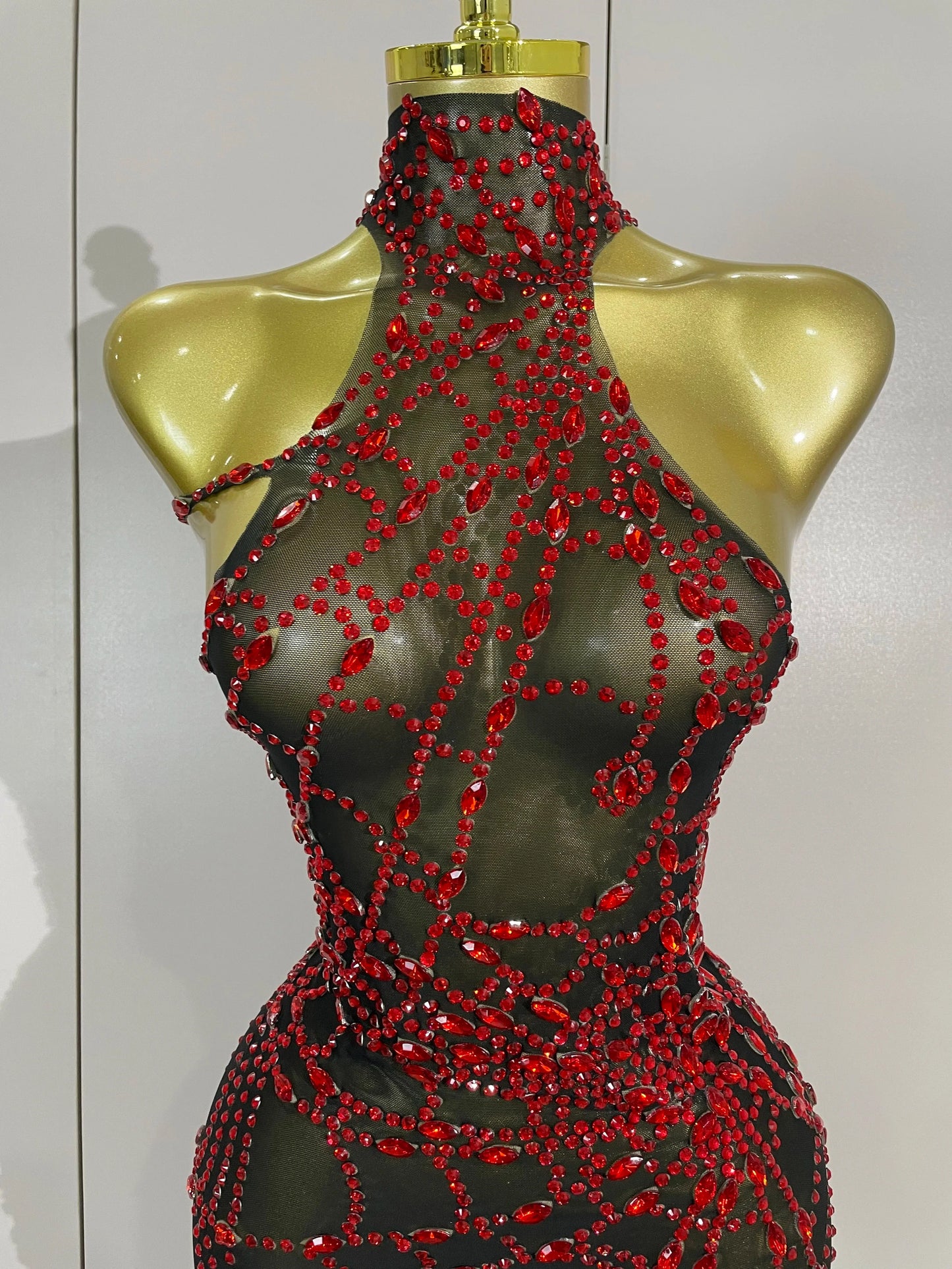 Sparkly Diamond Sexy Mesh Asymmetric Bodycon Mini Dress Women Nightclub Bar Party Show Gogo Dancer Clothing Stage Costume