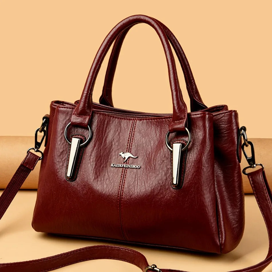 Genuine 3Layers High Quality Soft PU Leather Ladies Shoulder Crossbody Bags for Women  Luxury Handbags  Women  Designer A Main