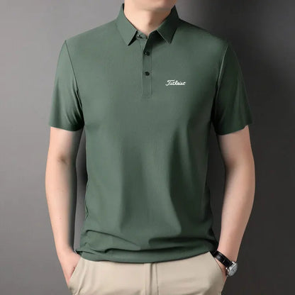 Men's Golf Outdoor Casual Polo Shirt T-Shirt Summer High-End Brand Cool and Breathable Fitness Sports Short Sleeve Top