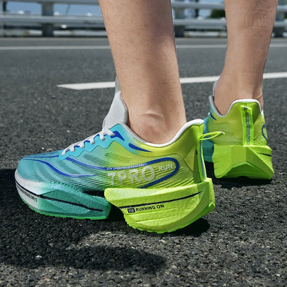 Men's Carbon Plate Sneakers Outdoor Soft Sole Mesh Sports Shoes Running Shoes Light Anti-Slip Casual Couple Tennis Shoes