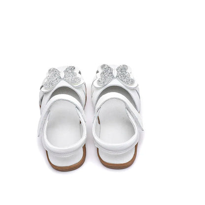 Leather sparkling butterfly Girls flat Sandals closed toe little kids girls summer shoes