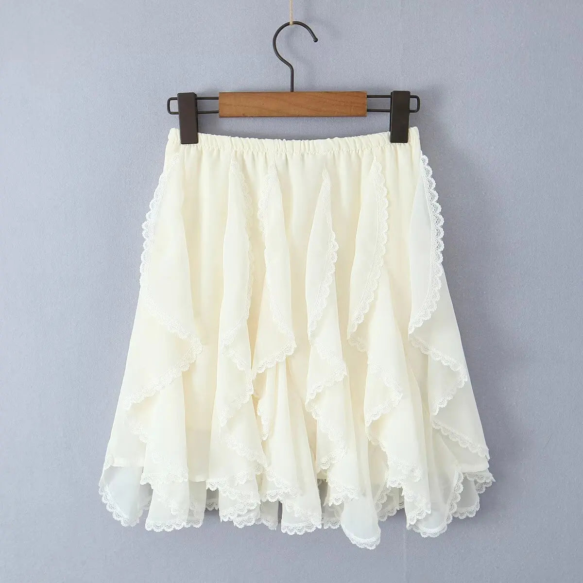 Kawaii Black Mini Skirts Women Summer 2025 Japanese Y2k Fashion Ruched Skirts Vintage Clothes Kawaii Ruffle Skirts Lace Trim