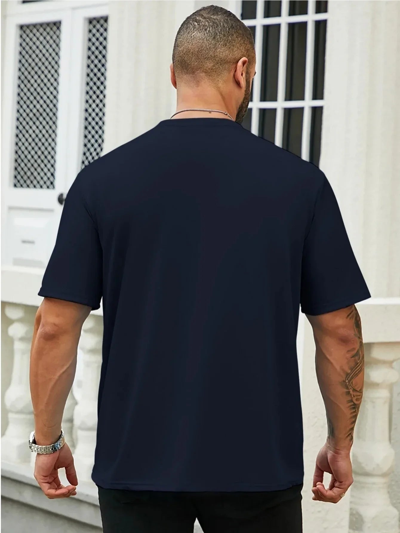 Summer men's 100% Cotton Eagle Logo Printed Sports Tops Casual Fashionable Loose Oversized Round Neck Short Sleeved T-shirt