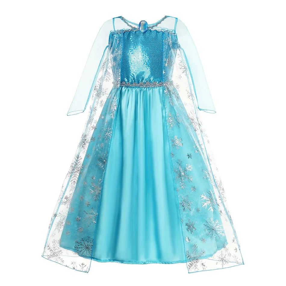 Cinderella Anna Elsa Costume Children Princess Dress for Girls Kids Cosplay Snow White Christmas Carnival Party Disguise Outfit
