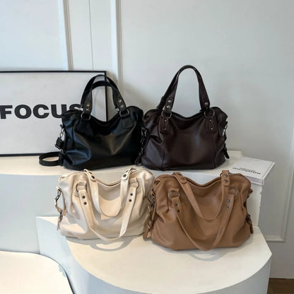 Female Hobo Handbag Large Capacity Shoulder Bags Big Stylsih Casual Tote Bag Ladies A4 Soft Leather Crossbody Bags Business Sac