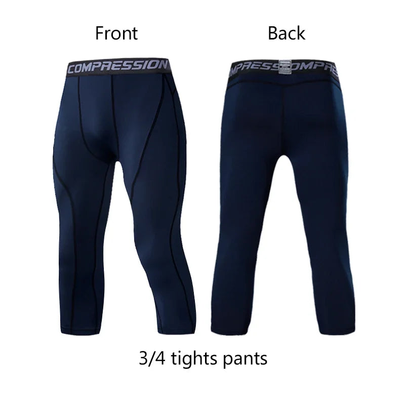 Men's Compression Pants for Running Cycling Basketball Soccer Elasticity Sweatpants Fitness Tights Legging Trousers Rash Guard