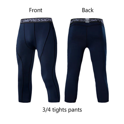 Men's Compression Pants for Running Cycling Basketball Soccer Elasticity Sweatpants Fitness Tights Legging Trousers Rash Guard