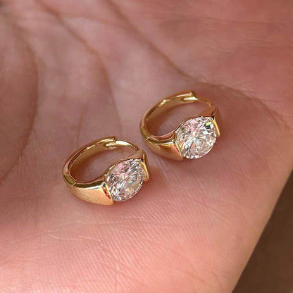 2carat 8mm D color VVS1 Real Moissanite Hoop earrings for Women s925 Silver sparkling Diamond ear buckle luxury Jewelry With GRA