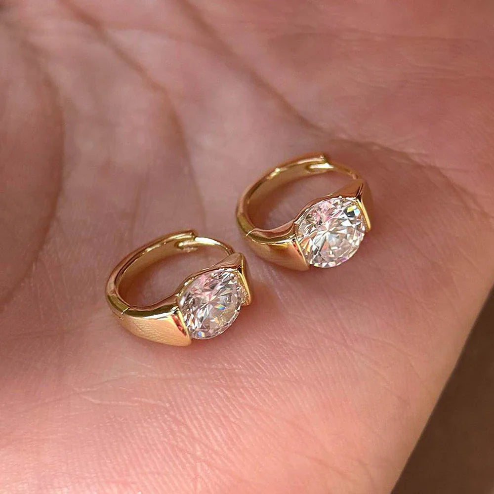 2carat 8mm D color VVS1 Real Moissanite Hoop earrings for Women s925 Silver sparkling Diamond ear buckle luxury Jewelry With GRA