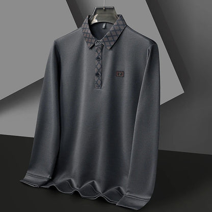 High quality brand long sleeved men's polo shirt autumn fashion personality collar and Z-letter badge design casual Paul T-shirt