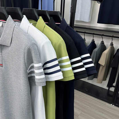 Summer 100% cotton short sleeve polo shirt men designer high-end brand cute dog embroidery Korean casual golf fashion T-shirt