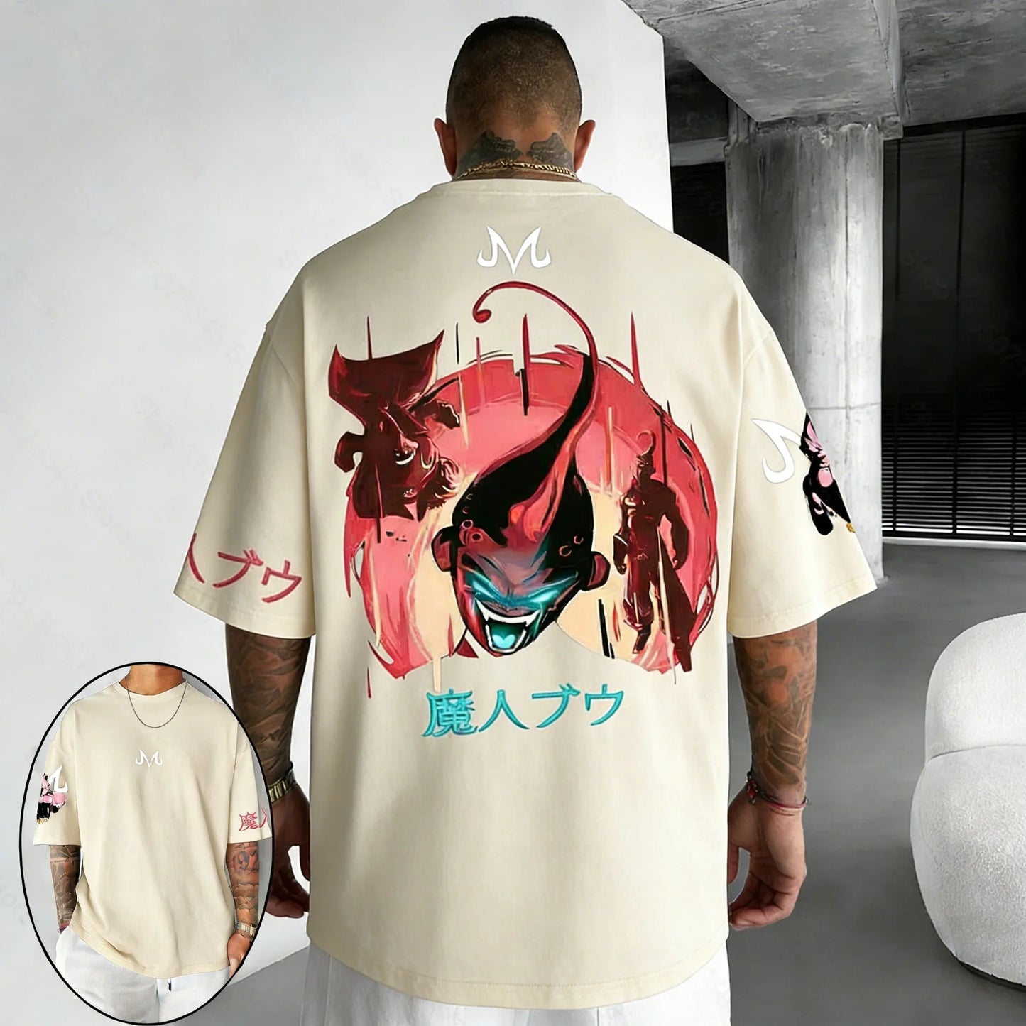 T-shirt Summer New Majin Buu Co Branded Unisex Harajuku Oversized Loose Casual Parent-child Short Sleeved