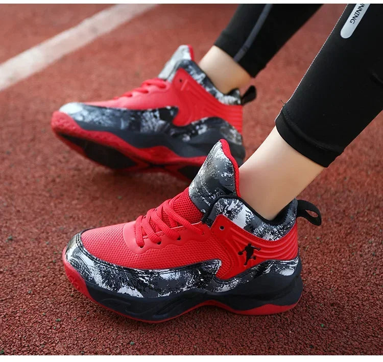 2025 Basketball Shoes for Kids Sneakers New Boys Brand Thick Sole Non-slip Children Sports Shoes Child Boy Basket Trainer Shoes