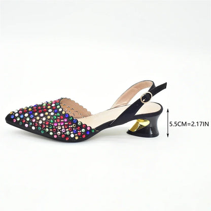 Women's PU Leather Dress Pump and Handbag Set