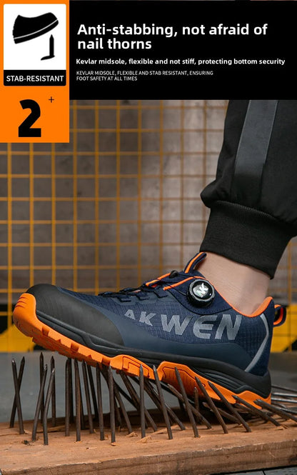 Labor Protection Shoes Anti Smashing AntiStabbingAnti Slip Protection Steel ToeShoes Wear-resistantShoes Men's Safety Work Shoes