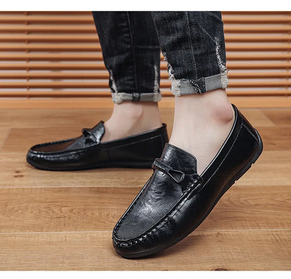 Summer men's loafers soft soled men's leather shoes comfortable driving shoes