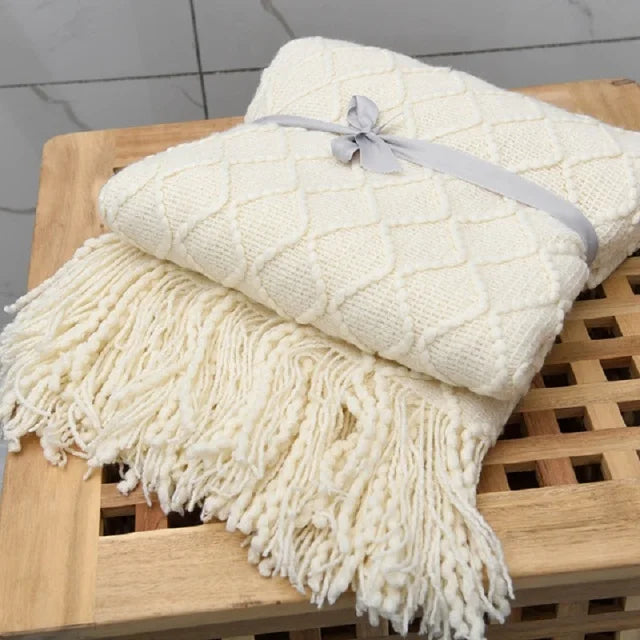 Aesthetic Nordic Plaid Knitted Throw Thread Blankets on the Bed Sofa Throw Travel TV Nap Blankets Soft Towel Bed Plaid Tapestry