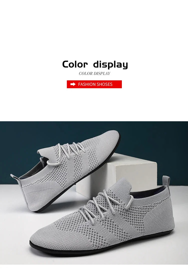 Male Summer Driving Shoes Flat Breathable Fashion Walking Shoes Mens High Quality Mesh Comfortable Soft Sole Casual Loafers