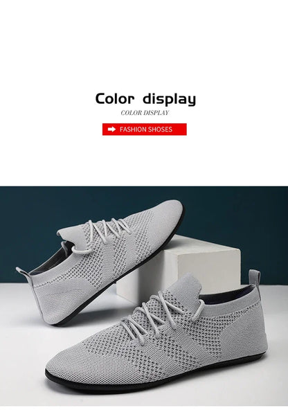 Male Summer Driving Shoes Flat Breathable Fashion Walking Shoes Mens High Quality Mesh Comfortable Soft Sole Casual Loafers