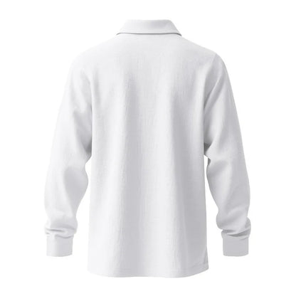 Linen shirt stand-up collar button-down men's loose casual breathable V-neck long-sleeved polo shirt