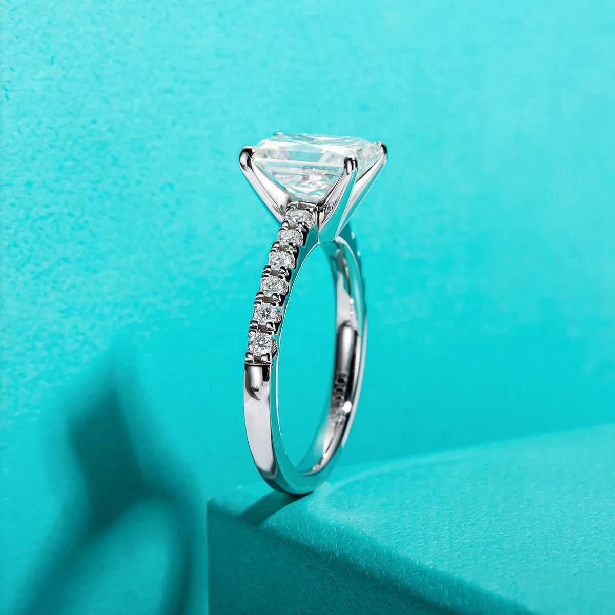 3ct D Color Radiant Cut Moissanite Engagement Gold Plated 925 Sterling Silver Rings For Woman Customs Jewelry Wholesale
