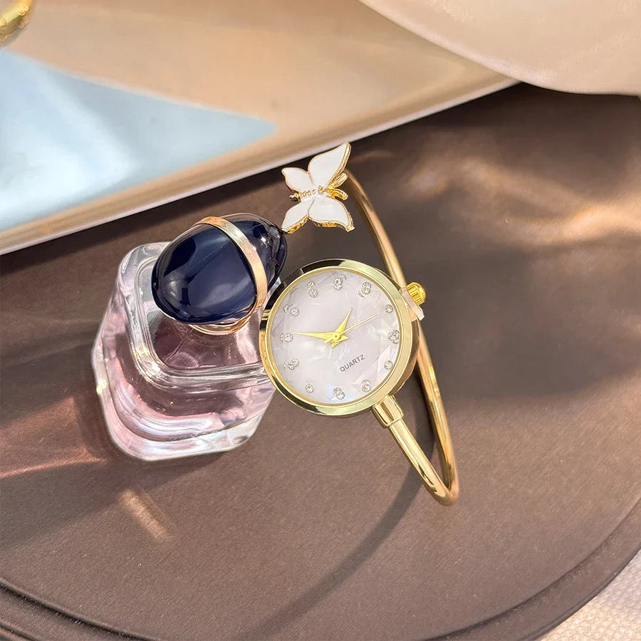 Romantic Butterfly Open Bracelet Luxury Fashion Ladies Quartz Watch Elegant Simple Wristwatch New Model Bestseller