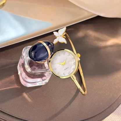 Romantic Butterfly Open Bracelet Luxury Fashion Ladies Quartz Watch Elegant Simple Wristwatch New Model Bestseller