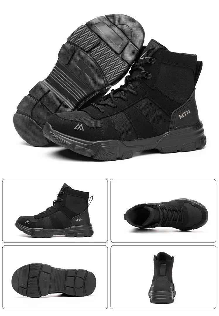 Rotating Button Style Protective Shoes Men Safety shoes Anti-Smash Puncture-Proof Indestructible Work Boots Steel Toe Men Shoes