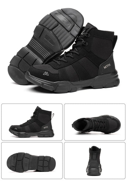 Rotating Button Style Protective Shoes Men Safety shoes Anti-Smash Puncture-Proof Indestructible Work Boots Steel Toe Men Shoes