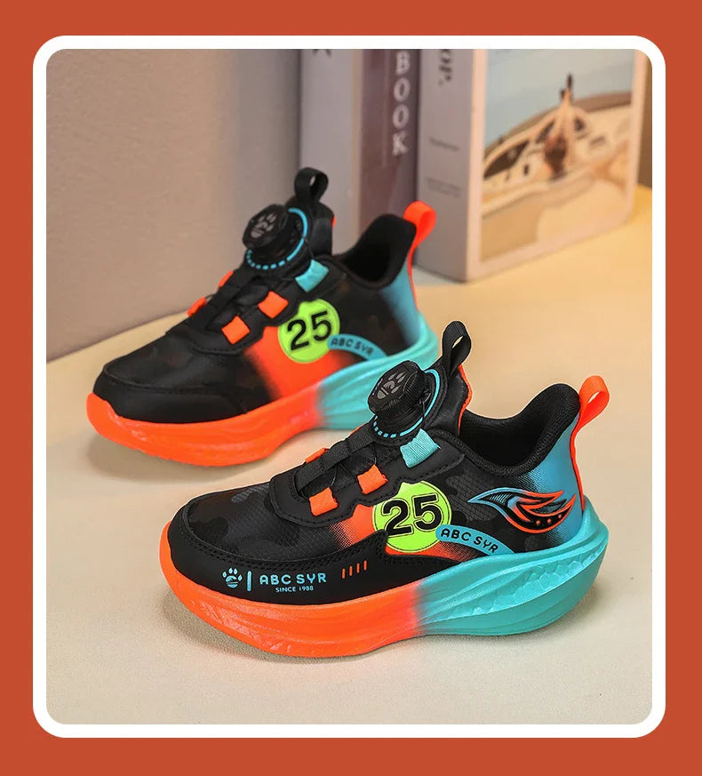 Children‘s Breathable Basketball Shoes Non-slip Sports Training Shoes Outdoor Lace-up Boys Girls Jogging Sneakers Athletic Shoes
