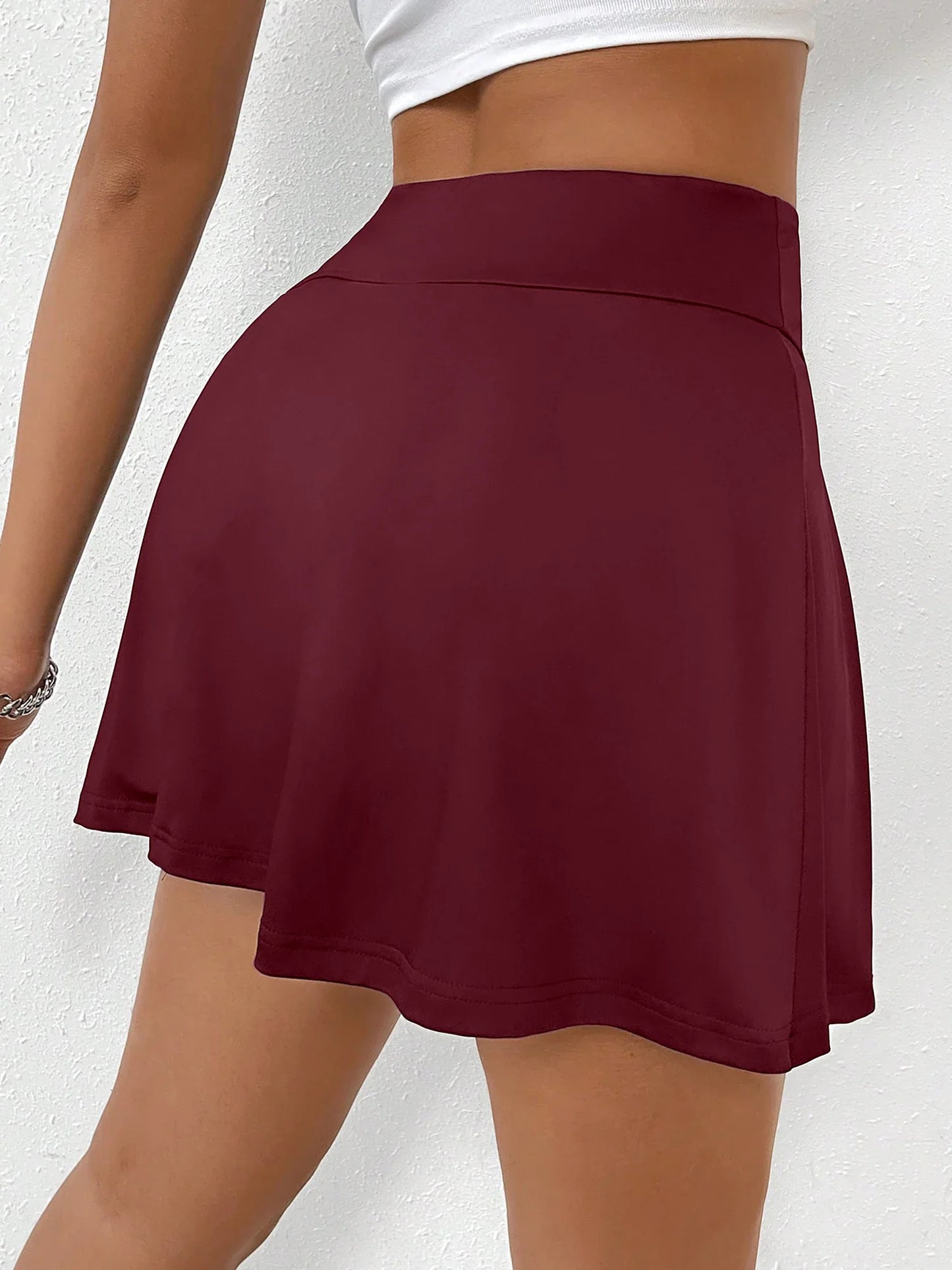 Women's High Waist Pleated Sports Skirt Quick Dry Anti-Exposure with Safety Pants Slim Fit 4-Way Stretch Breathable for Tennis