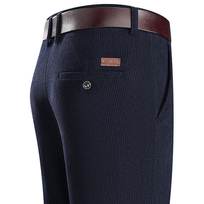 Men's Corduroy Pants Classic Casual Pants Straight Leg Regular Fit Streetwear Commuting with 5 Pockets