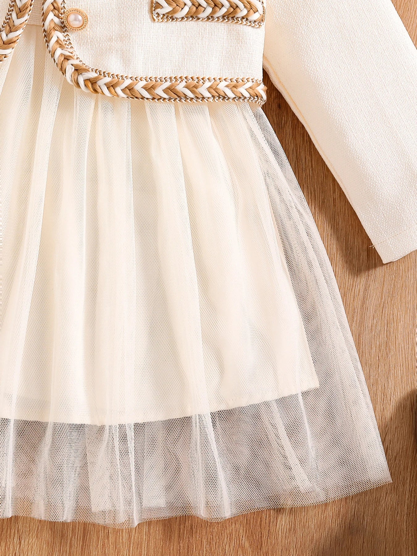 Girls' autumn fashion cute new dress, fluffy princess dress - white