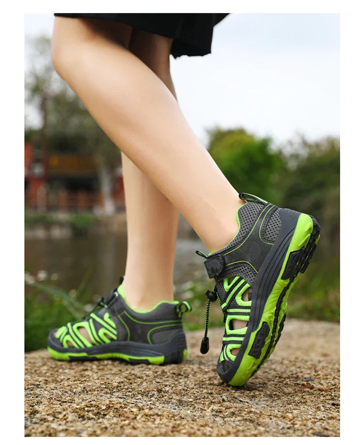 Summer Breathable Children Casual Beach Footwear Closed Toe Sandals For Kids Boys Sport Walking Shoes Size 30-39