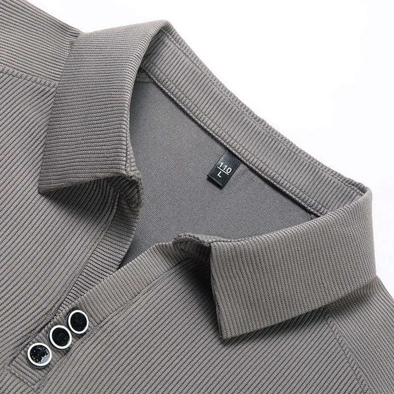 High quality brand long sleeve men's polo shirt autumn fashion customization high-end slim fit top casual business T-shirt