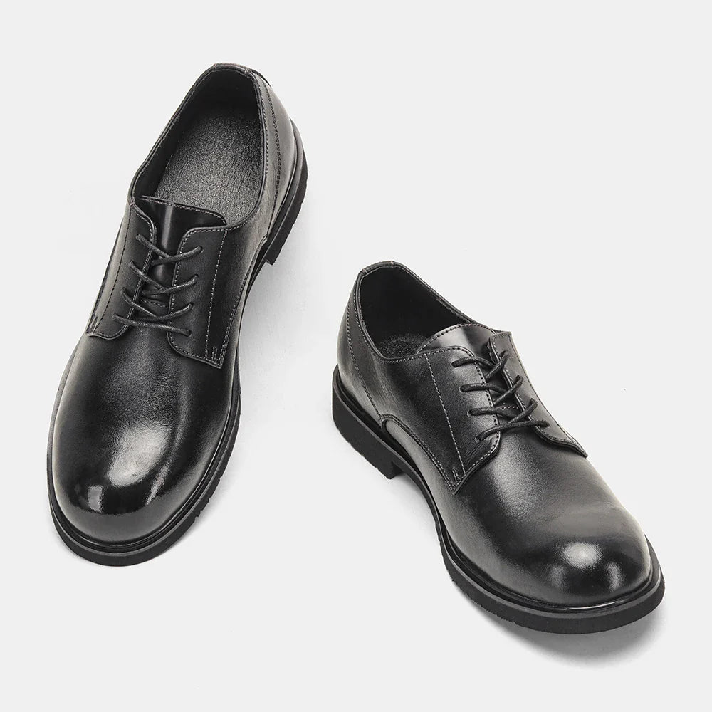 Genuine Leather Men Derby Shoes Ultralight Comfortable fashion Men Casual shoes Black Men Leather Shoes #KD6675