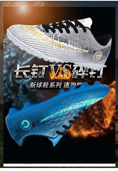 Large Size FG/TF High Quality Mens Soccer Shoes Non-Slip Turf Soccer Cleats for Kids Training Football Boots Chuteira Campo 48