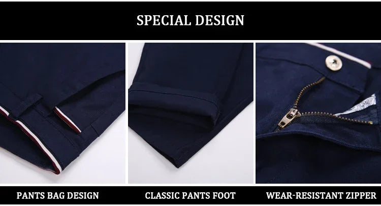 Classic Style Men Spring Summer Thin Casual Pants Fashion Business Cotton Solid Color Office Trousers High Quality Men Trousers