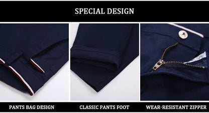 Classic Style Men Spring Summer Thin Casual Pants Fashion Business Cotton Solid Color Office Trousers High Quality Men Trousers