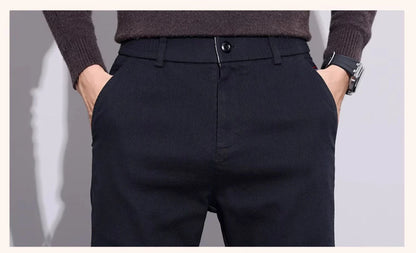 New Winter High-End Business Men's Suit Pants Autumn and Winter Slim Straight Casual Pants Versatile Fashion Trousers Korean