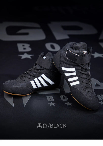 Botas de luta profissional masculinas e femininas 5 cores Sapatilhas de boxe Casal Antiderrapante Tênis Botas de luta masculinas respiráveis