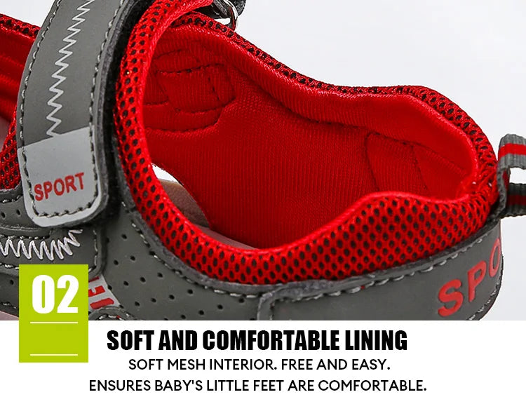 Kids Sport Sandals for Boys Breathable Outdoor Soft Sole Beach Shoes Summer Children's Casual Walking Sandals Anti-Slip