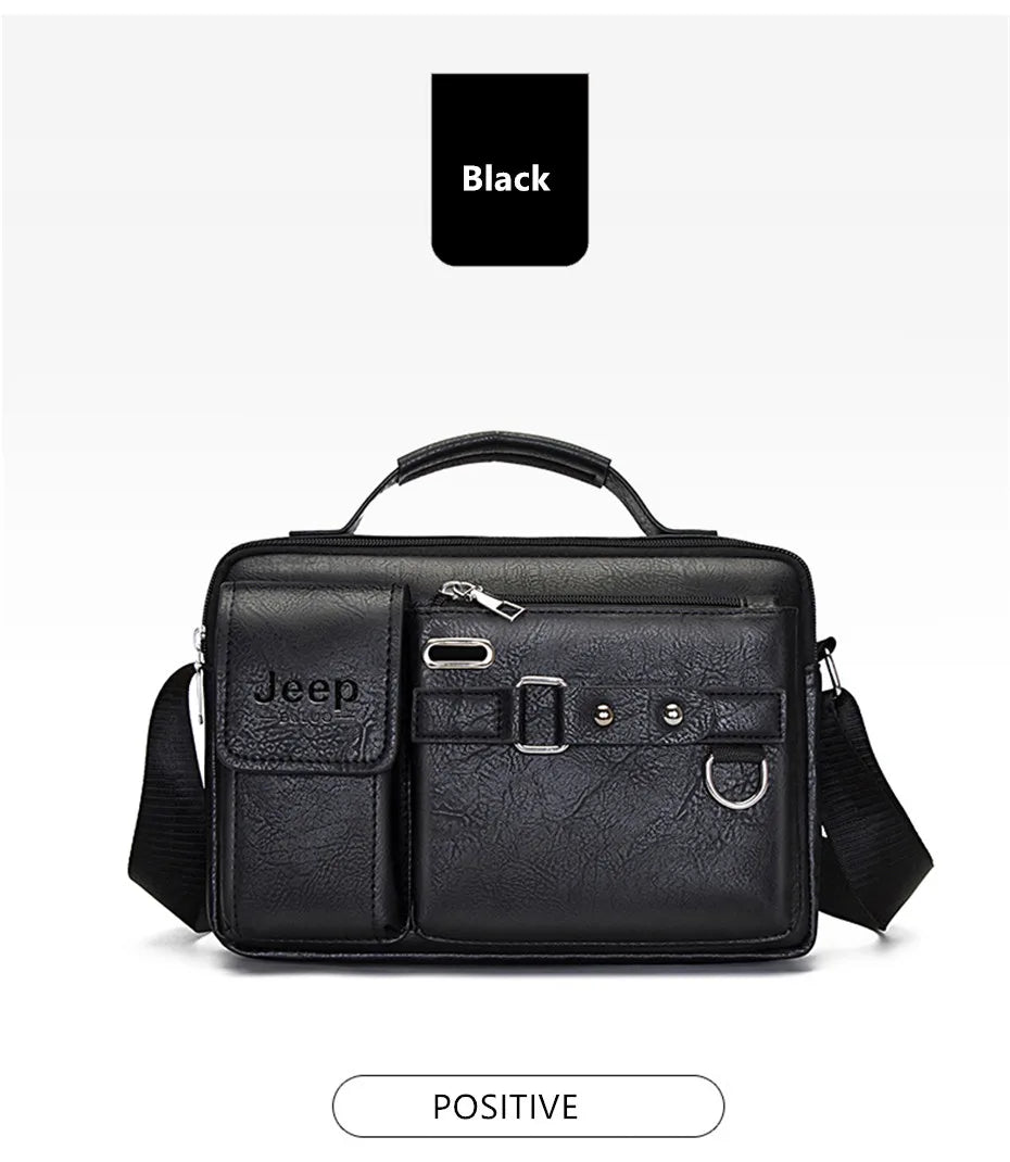 Multi-function Business Handbags Men New Man's Shoulder Bags Large Capacity Leather Messenger Bag Crossbody Big Brand