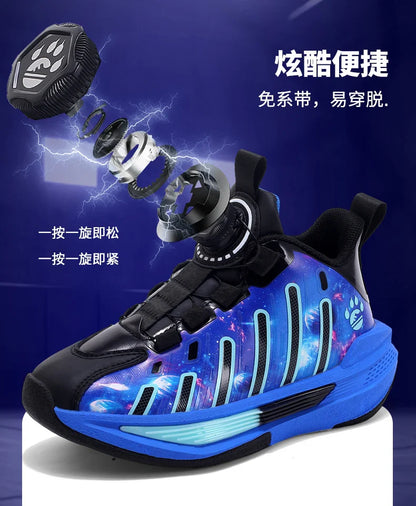 Children‘s Basketball Shoes Non-slip Breathable Basketball Training Sneakers Lace-up Boys Girls Sports Shoes Kids Athletic Shoes