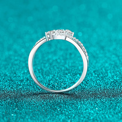 Full Moissanite Ring for Women 925 Sterling Silver with White Gold Plated Wedding Engagement Women's Ring Jewelry Wholesale